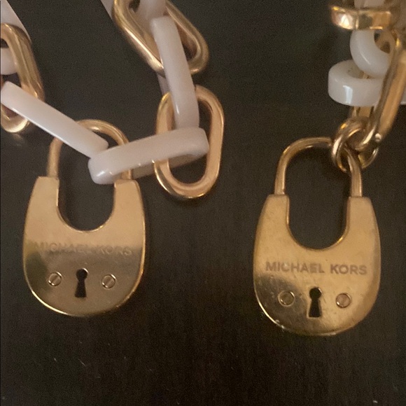 Michael Kors Gold and Pink Chain Necklace and Bracelet Set - Picture 2 of 4